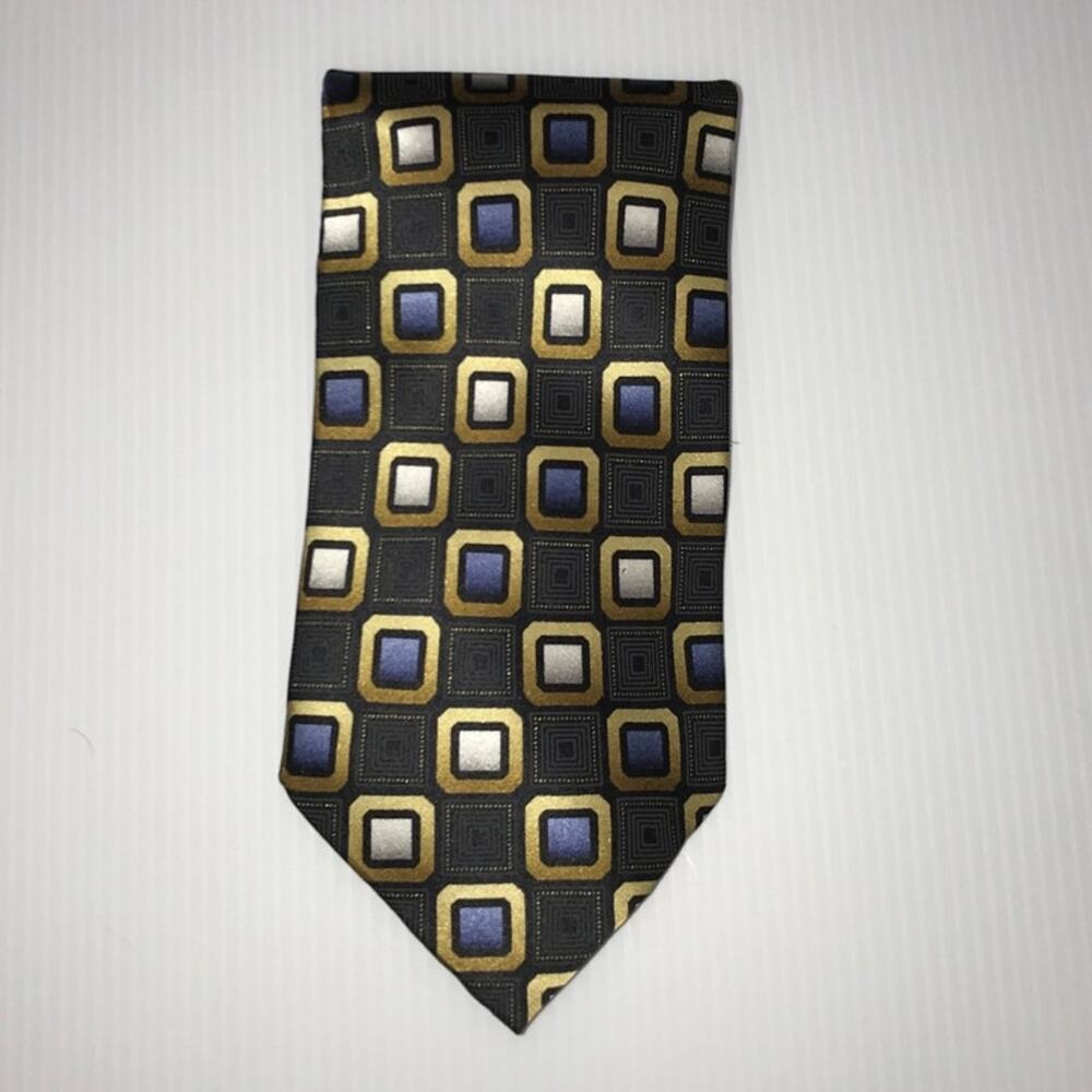 George Square Pattern Silk Necktie - image 1
